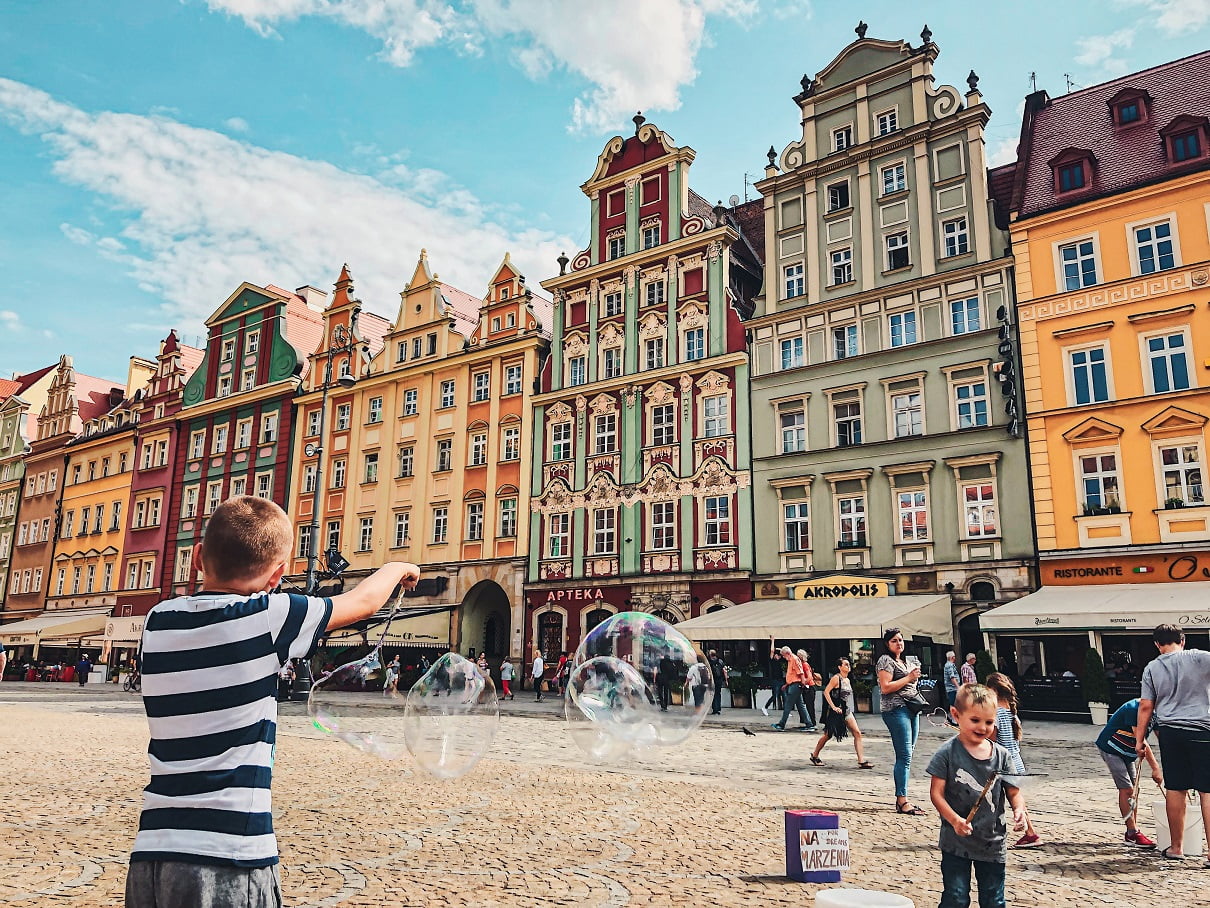 Market square in Wrocław, tenement houses