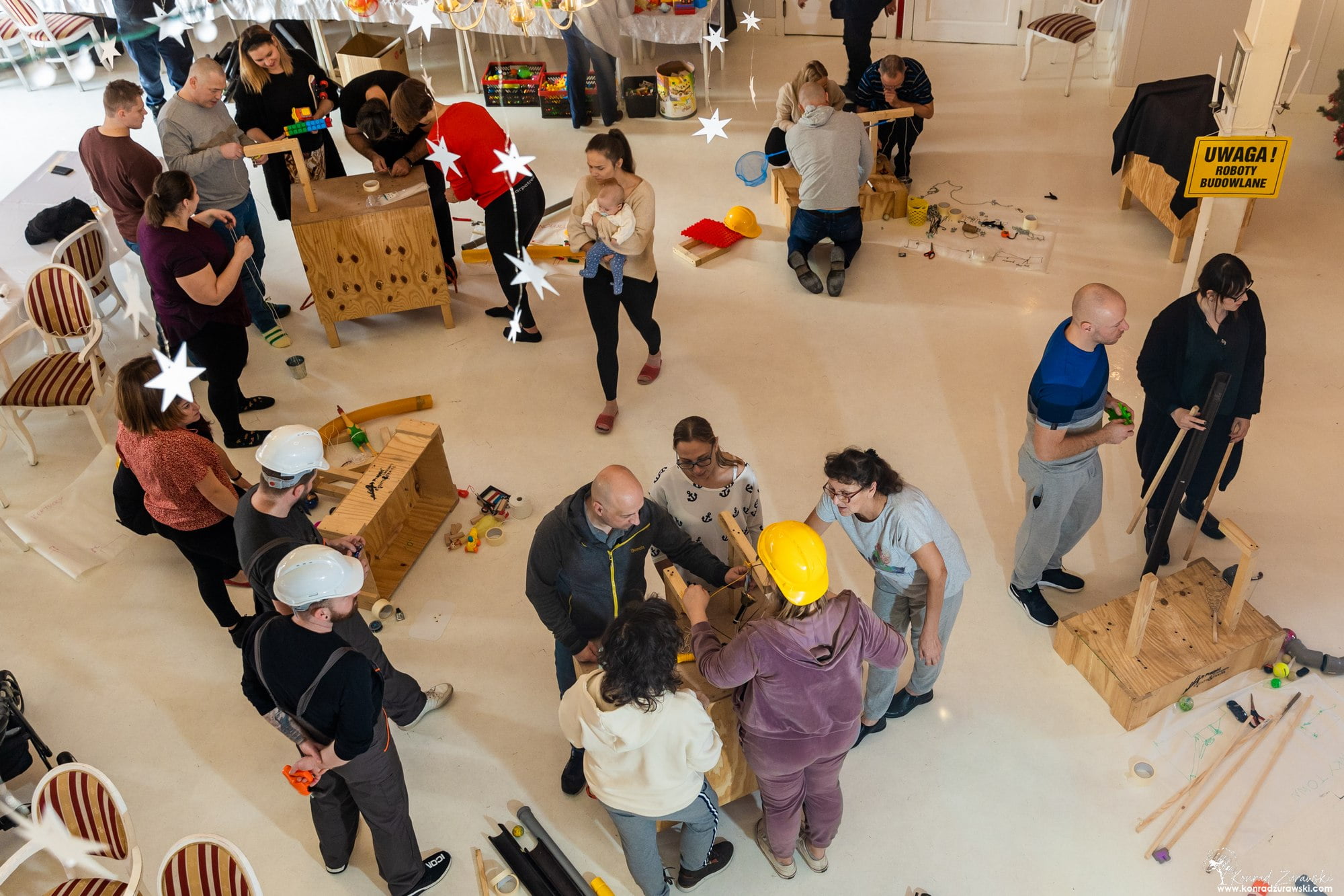 Construction of the Goldberg machine, corporate event at Dwór Korona Karkonoszy