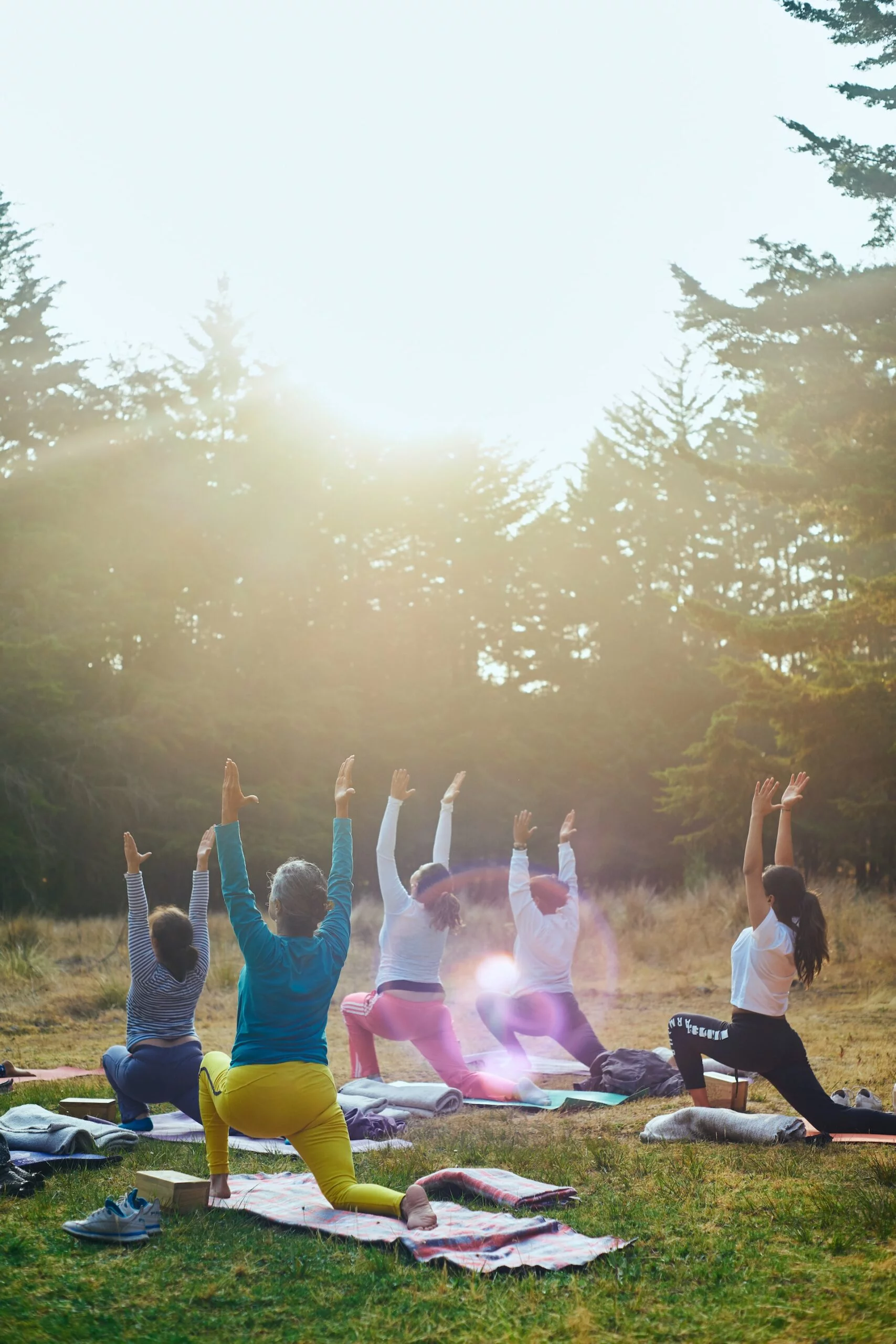 Group of women exercising outdoors