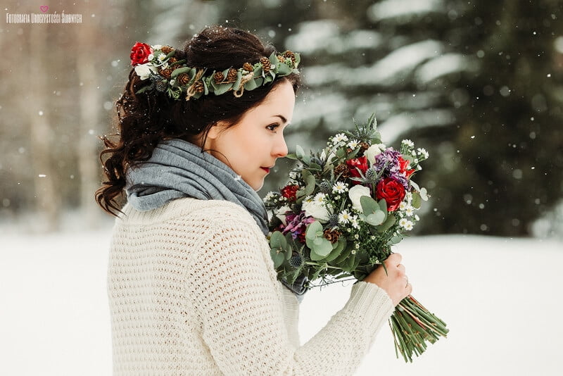 kwiaty na ślub w zimie
