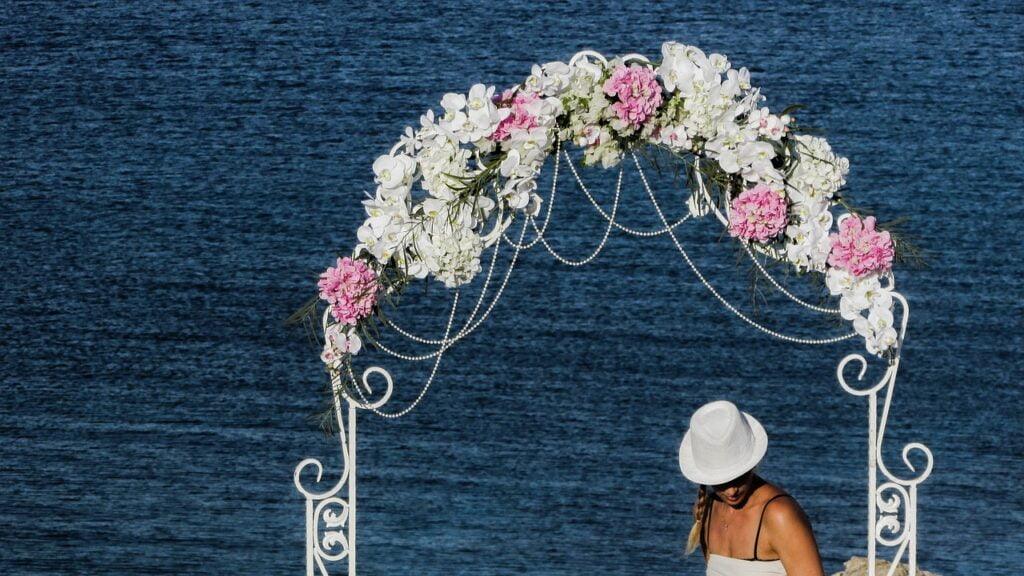 wedding garlands by the sea