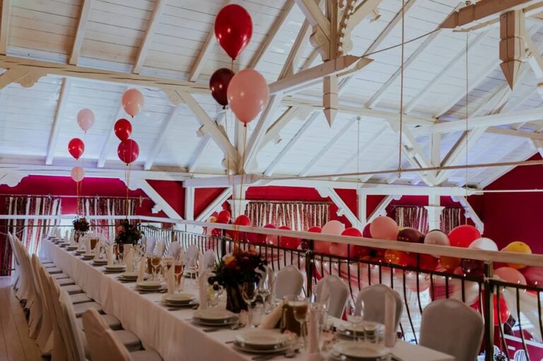 additional seats on the mezzanine in the wedding hall