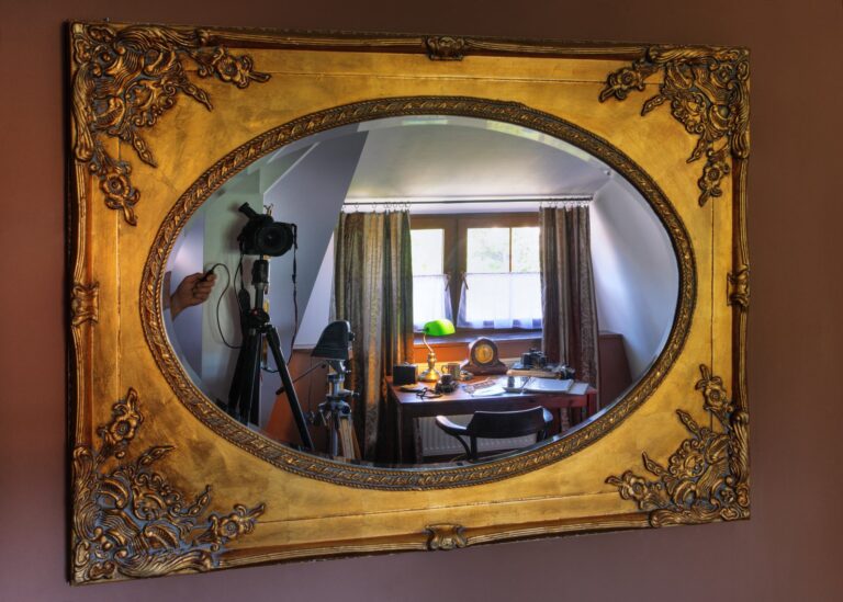 mirror in a boutique room, stylish wedding house Sosnówka, Karpacz