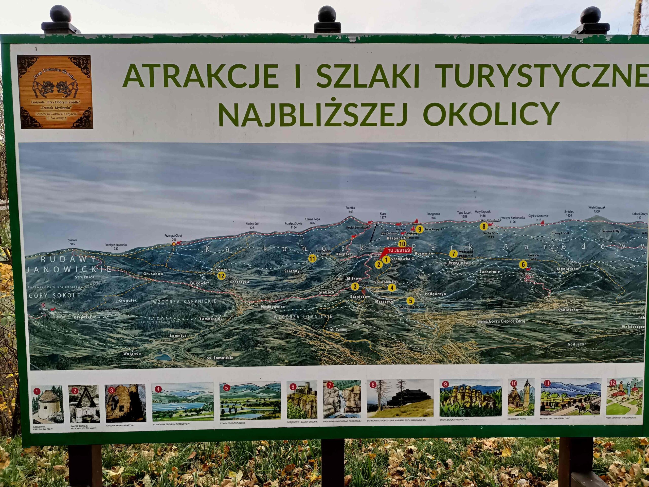 attractions and trails in the Karkonosze Mountains