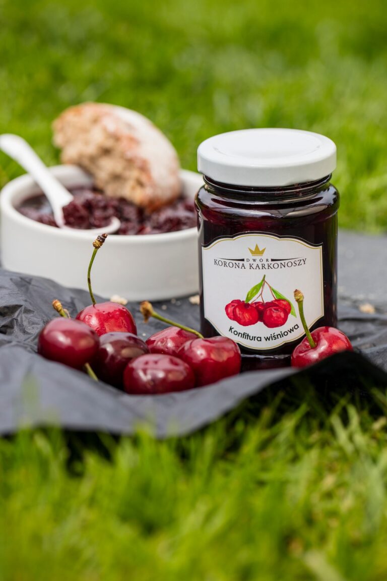 homemade cherry jam, Dwór Korona Karkonoszy in Sosnówka near Karpacz