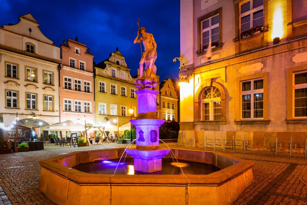 Brunnen mit Neptun, Marktplatz Jelenia Góra
